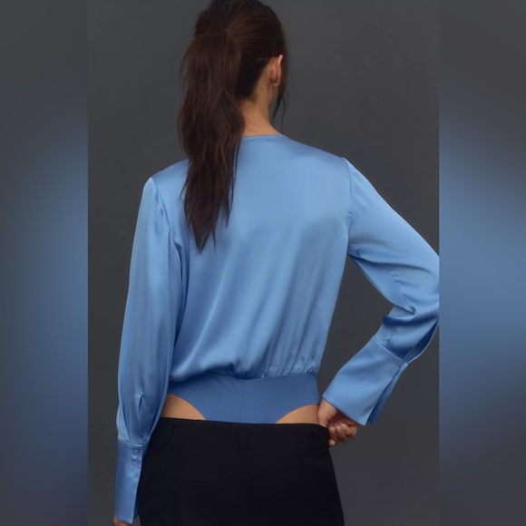 NEW Favorite Daughter The Date Blouse Bodysuit Sky Blue Anthropologie NWT - Picture 2 of 9